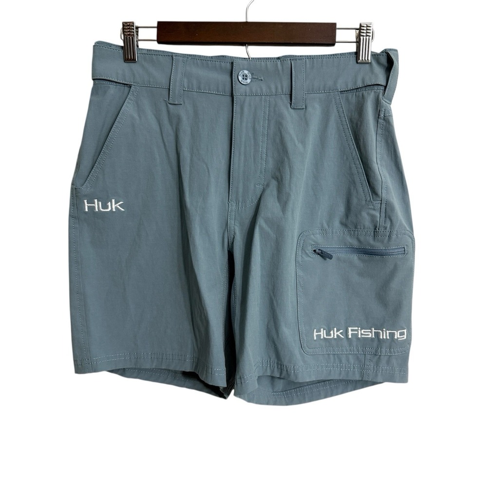 Huk shorts men's‎ small blue fish outdoor active performance nautical Next Level